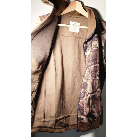 Mossy Oak Break-Up Infinity Camo Fleece Lined Zip Vest Mens Small Brown Hunting - Picture 5 of 7